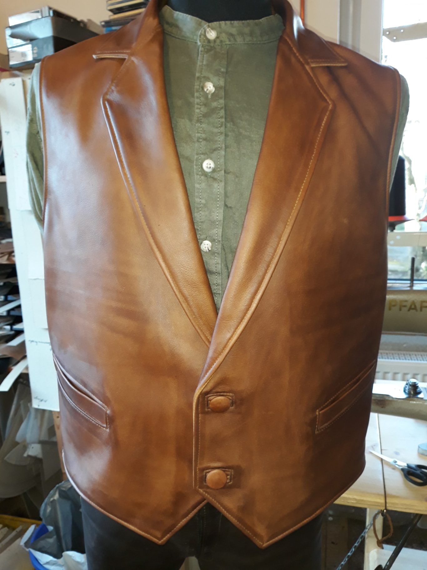 Lederweste Herren Modell "Edinburgh"